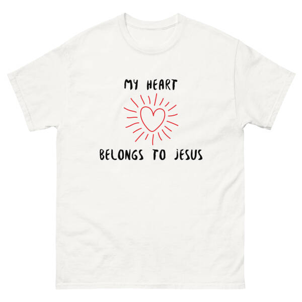 unisex-classic-tee-white-front-68882c3350668.jpg My Heart Belongs to Jesus - Classic Tee