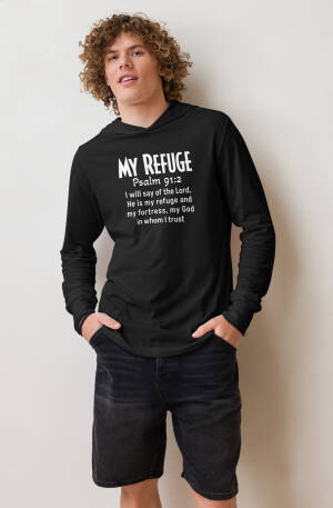 My Refuge Hooded long-sleeve tee