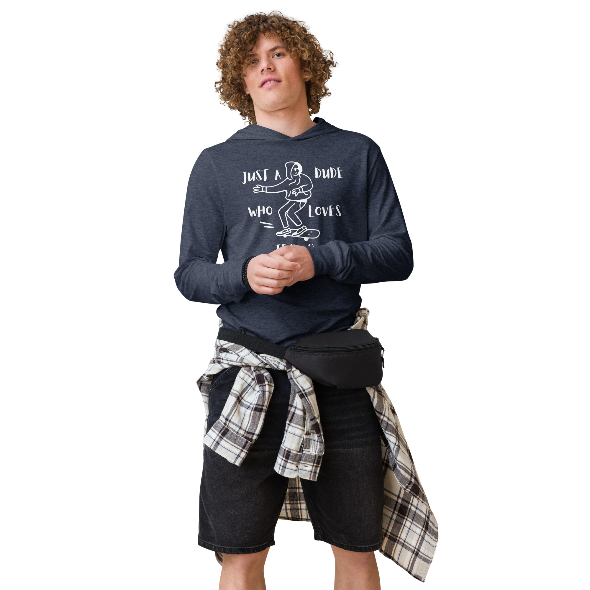Just a Dude Hooded long-sleeve tee - Image 3