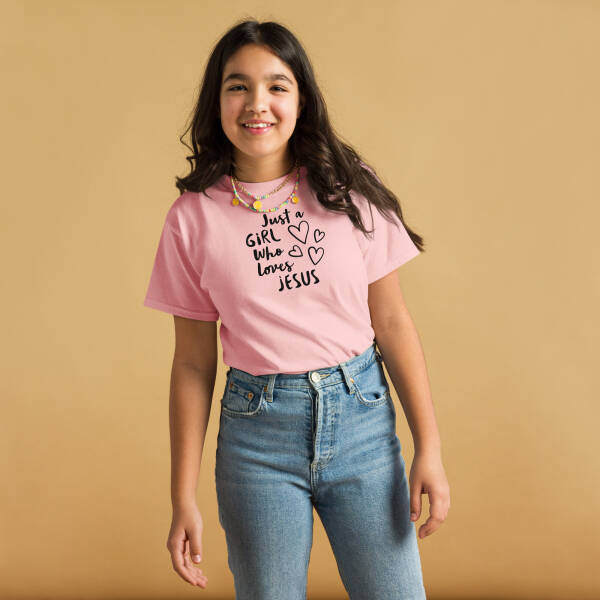 youth-classic-tee-light-pink-front-688ee39e8c6b3.jpg Just A Girl Classic Tee